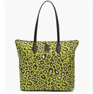 Furla NWOT Lime Leopard Print Tote